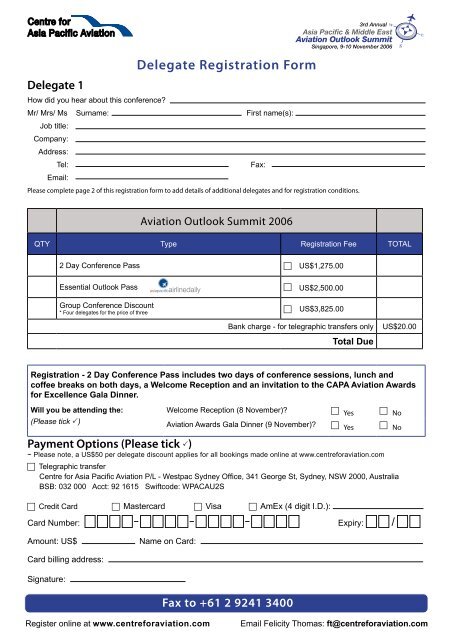 Delegate Registration Form - CAPA