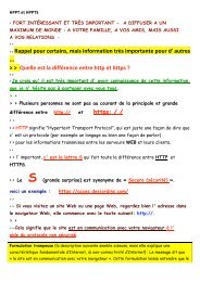 Rappel pour certains, mais information trÃ¨s importante pour d' autres ...