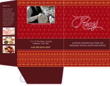 Catering Menu - Roxy Restaurant