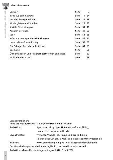 Pidinger Gemeinde-Report - Gemeinde Piding