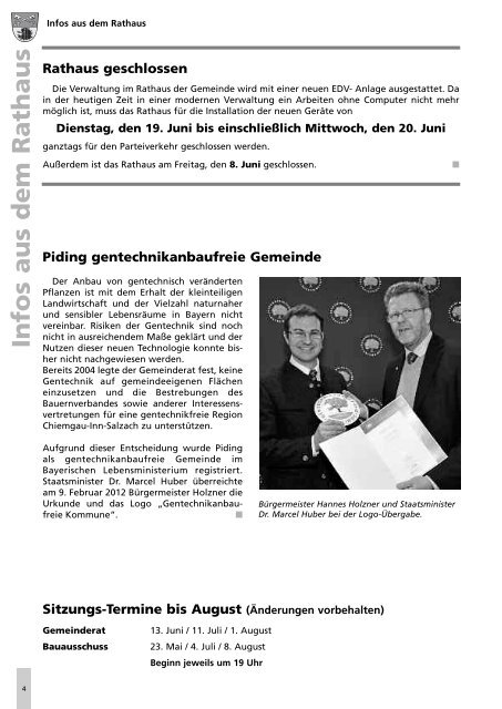 Pidinger Gemeinde-Report - Gemeinde Piding