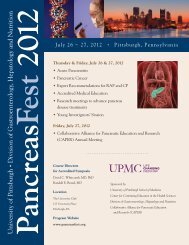 PancreasFest 2012 - Department of Medicine - University of Pittsburgh