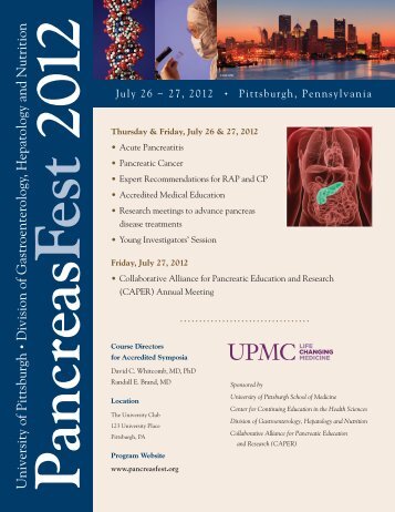 PancreasFest 2012 - Department of Medicine - University of Pittsburgh