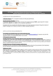 ADMISSION REQUIREMENTS APPLICATION REQUIREMENTS