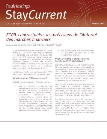 FCPR contractuels - MemoFin.fr