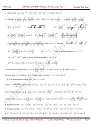 COMPLEX NUMBERS: Algebraic & Trigonometric Form