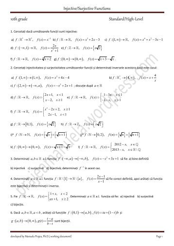 Injective/Surjective Functions