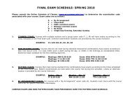 final exam schedule - Academic Scheduling at Rutgers-Newark