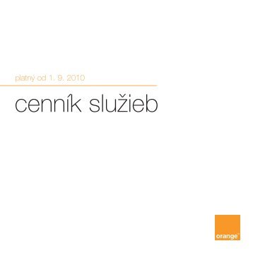 OR cennik SLUZIEB 200x200 1.9.2010.indd - Orange Slovensko, as