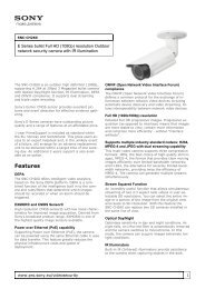 Sony : Product Information : SNC-CH260 (SNCCH260 ... - Elvia CCTV