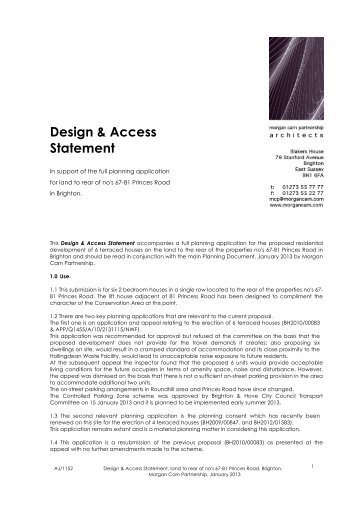 Design & Access Statement - Brighton & Hove City Council