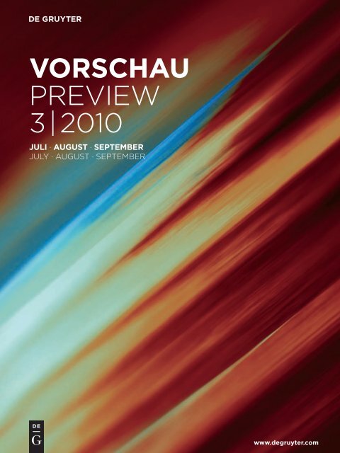Vorschau Preview 3 | 2010 - Walter de Gruyter
