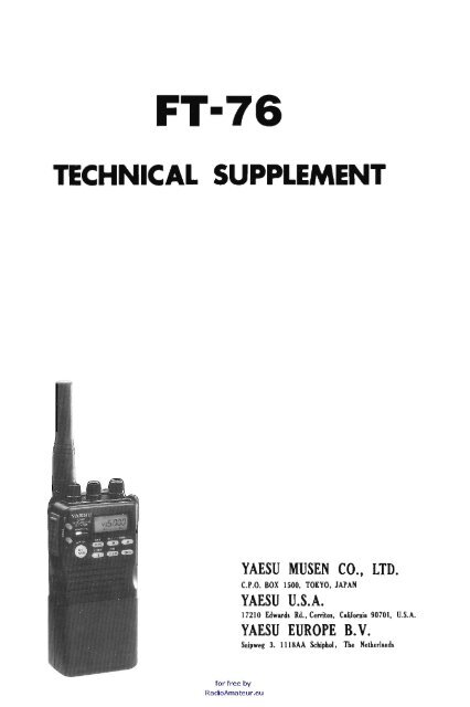 Yaesu - FT-76 Service manual - RadioManual.eu