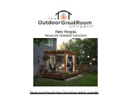 Patio Pergola Installation Manual - Outdoor GreatRoom Co.