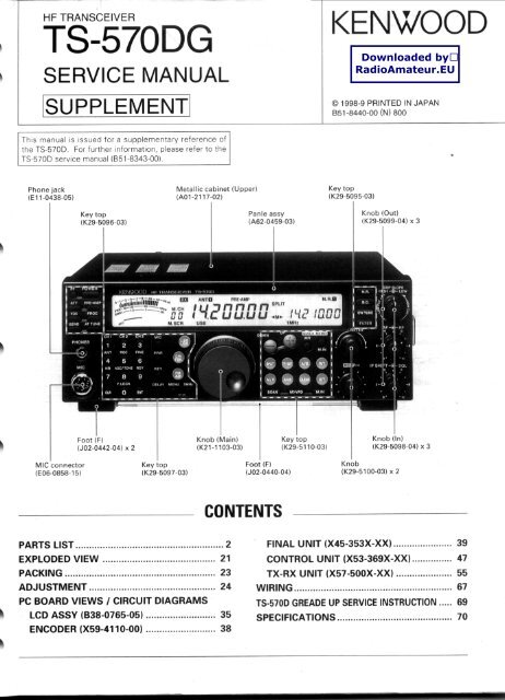 Kenwood - TS-570DG Service manual - RadioManual.eu