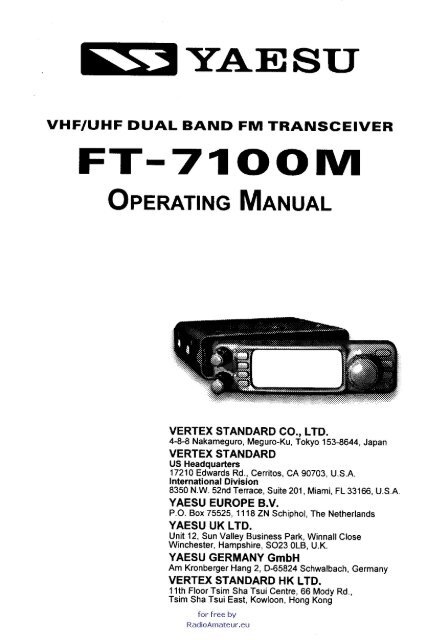 Offers YAESU FT-7100