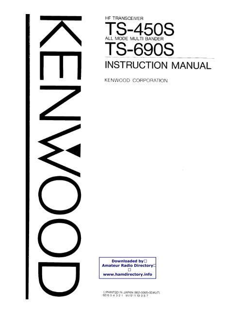 Kenwood - TS-450S & TS-690S User manual