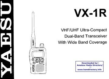 Yaesu - VX-1R User manual