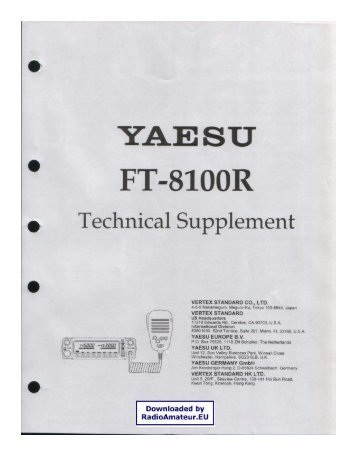 YAESU - FT-8100R Service manual
