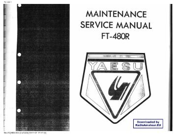 Yaesu - FT-480R service manual