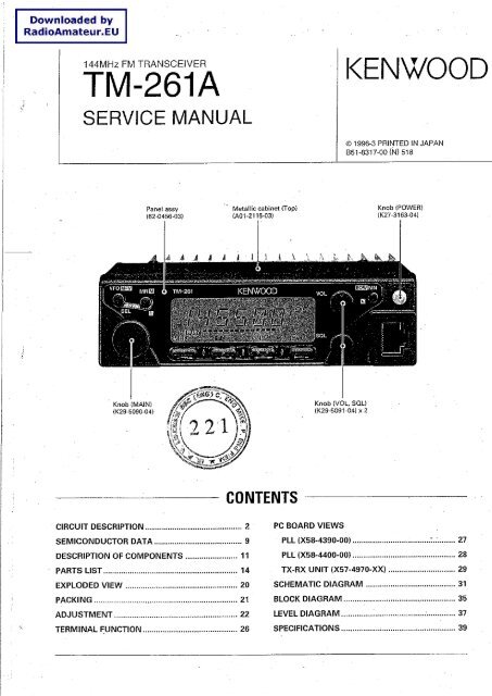 Kenwood - TM-261 Service manual - 10-14 RAPI Kenwood - TM-261 Service manual - 10-14 RAPI