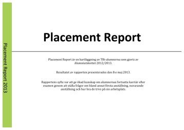 Placement Report - Sektionen för Teknisk Biologi