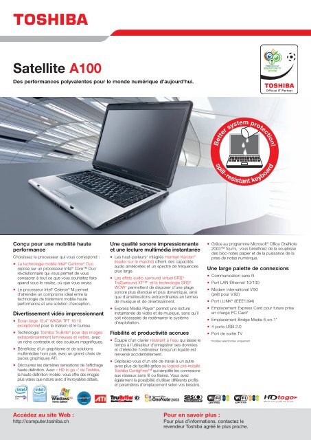Réparation dalle de PC portable Toshiba Satellite A100