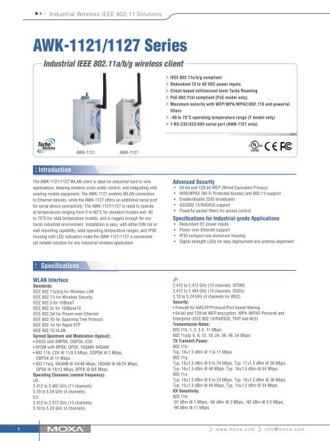 AWK-1121/1127 Series - Moxa