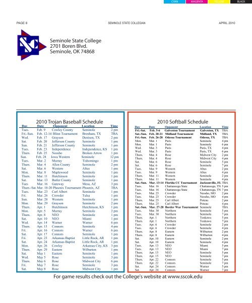 Seminole State College 2701 Boren Blvd. Seminole, OK 74868 ...
