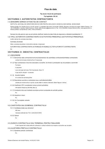 Fisa de date achizitie - GeoEcoMar