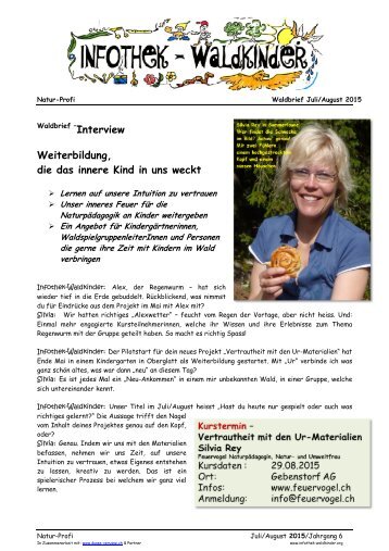 Infothek Waldkinder - Interview mit Silvia Rey, Weiterbildung, die das innere Kind in uns weckt