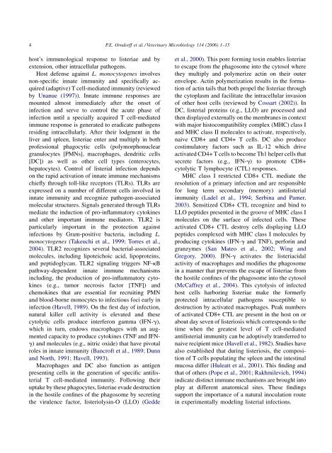 Host and bacterial factors in listeriosis pathogenesis - University of ...