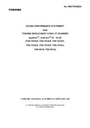 DICOM Conformance Statement - Toshiba America Medical Systems