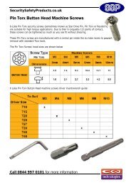 Pin Torx Button Head Machine Screws