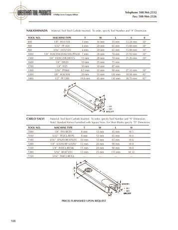 Knives - Carbide Cut-Off - Wrentham Tool