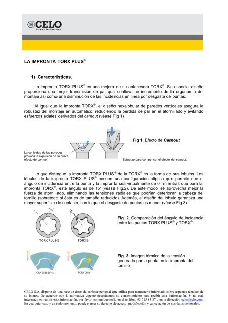 Torx PLUS modificacions - Celo