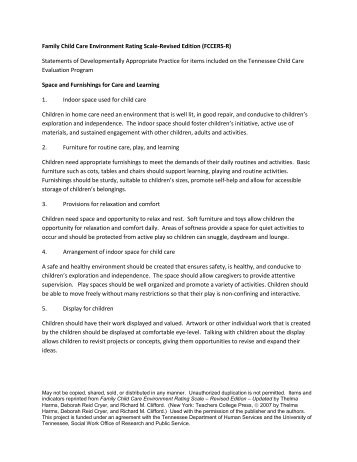 Family Child Care Environment Rating Scale Revised Edition