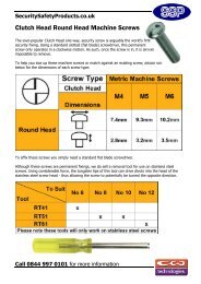 Clutch Head Round Head Machine Screws