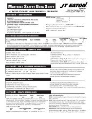 MATERIAL SAFETY DATA SHEET - JT Eaton