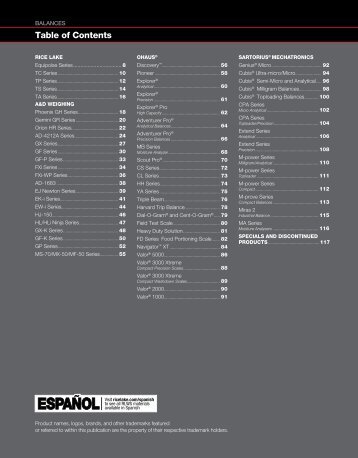 Table of Contents - AMCO Instruments