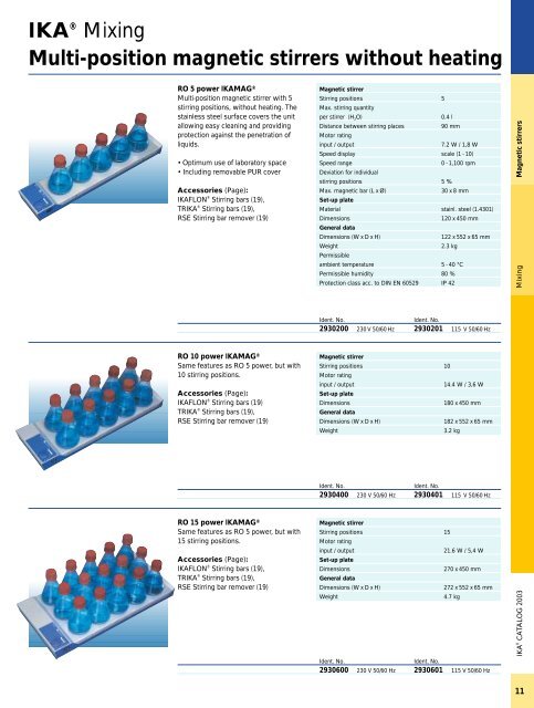 IKAÂ® Mixing Magnetic stirrers with heating - ESSLAB