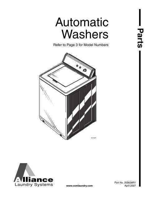 Automatic Washer Parts Manual - Speed Queen