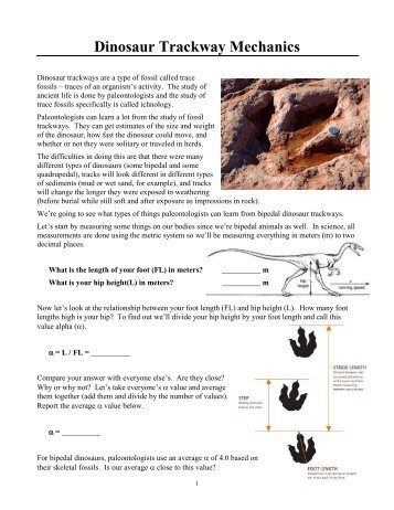 Dinosaur Trackway Mechanics