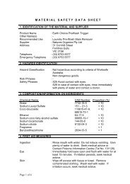 MSDS - Soap - Natures Organics Hand Wash