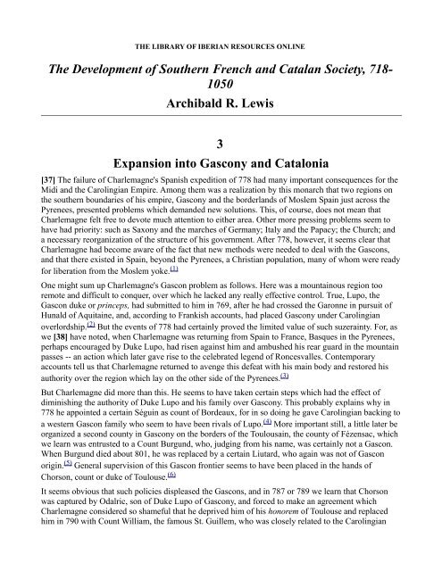 1050 Archibald R. Lewis 3 Expansion into Gascony and Catalonia