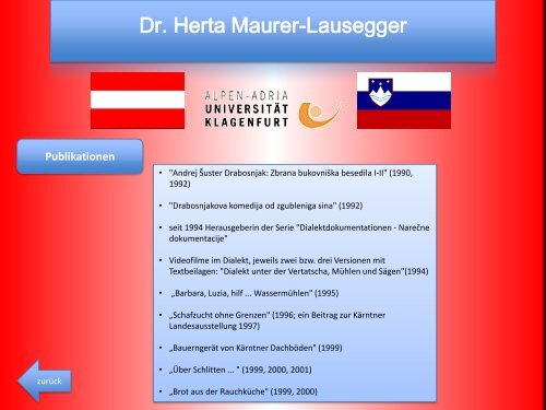 Dr. Herta Maurer-Lausegger - UniversitÃ¤t Klagenfurt