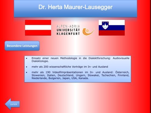 Dr. Herta Maurer-Lausegger - UniversitÃ¤t Klagenfurt