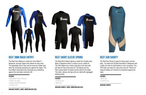Reef Catalogue SURFING & BODYBOARDING WETSUITS