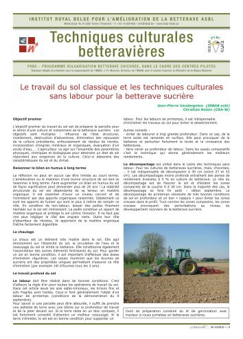 Techniques culturales betteraviÃ¨res