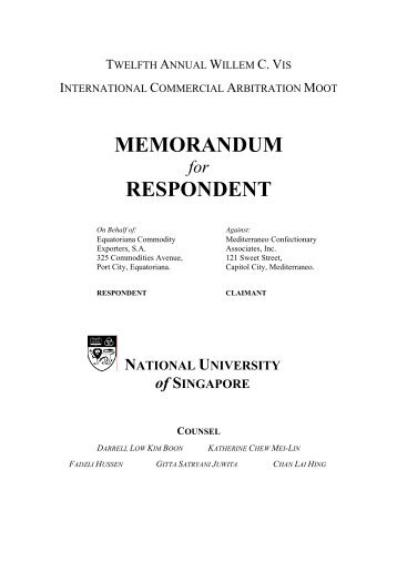 MEMORANDUM for RESPONDENT - CISG Database